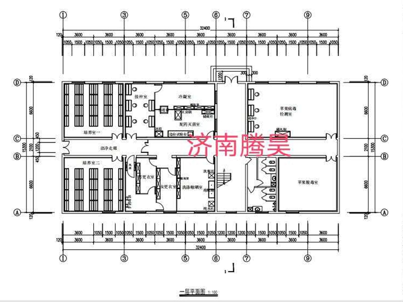 600平米組培室平面設(shè)計建設(shè)圖